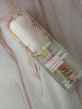 The Knot Dr. ProBrite Wet & Dry Detangler Brush - Pink Rainbow Hearts